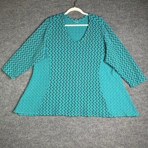 Tianello Womens Tunic Top Size 3x Knit‎ Rayon Assymetrical